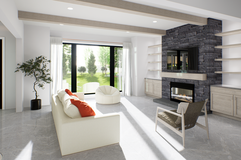 House Blueprint - Interior - Family Room for Colonial House Plan #1089-36 - 4 bed, 3.5 bath