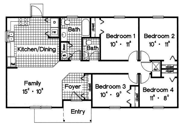 Ranch Floor Plan - Main Floor Plan #417-109