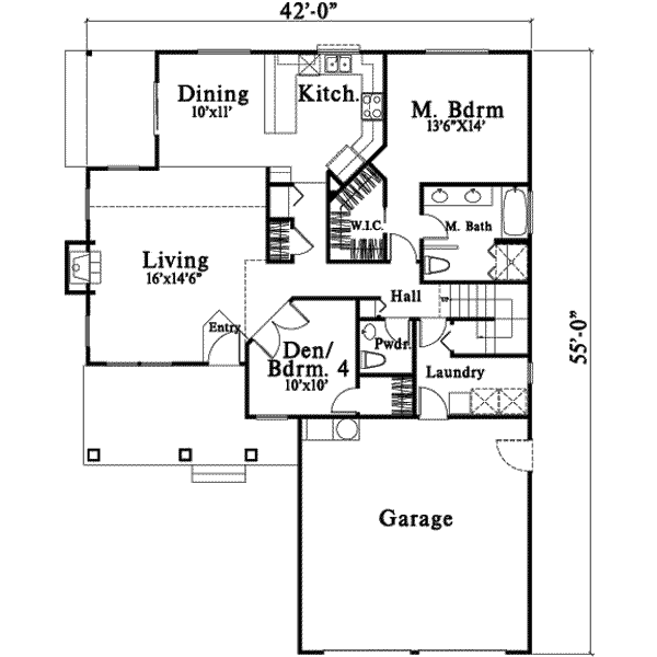 Traditional Floor Plan - Main Floor Plan #78-210