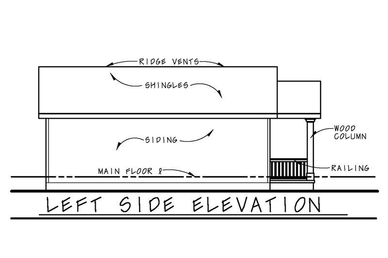 House Blueprint - Exterior - Other Elevation for Cottage House Plan #20-2364 - 2 bed, 1 bath