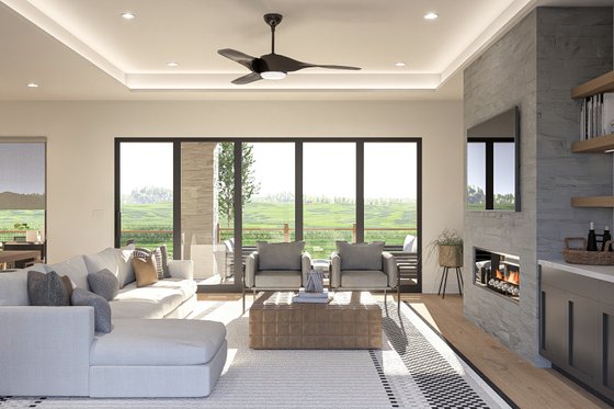 Interior - Family Room 1 for Modern House Plan #455-351 - 4 bed, 3.5 bath