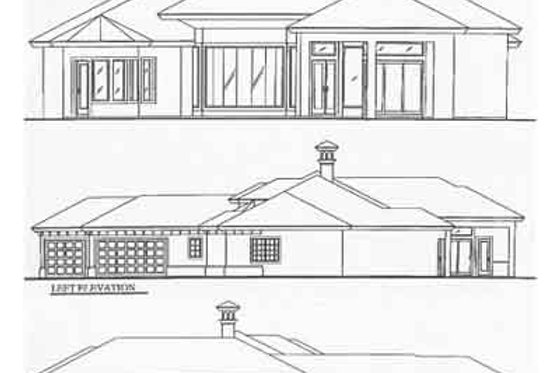 Exterior - Rear Elevation for Mediterranean House Plan #115-120 - 3 bed, 4 bath