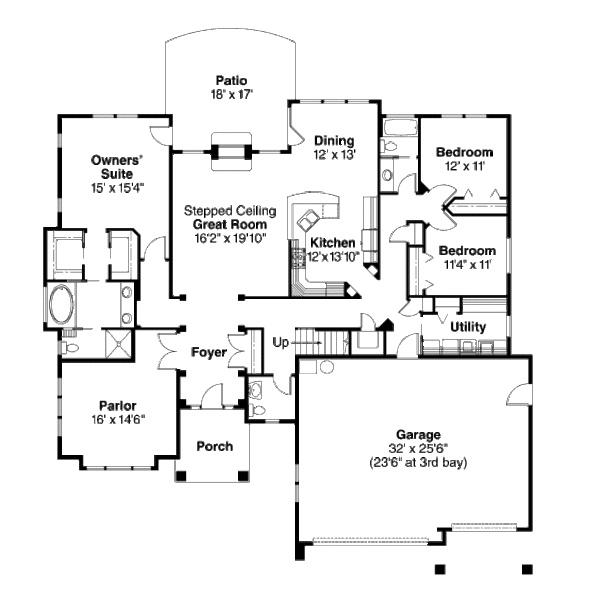 Home Plan - Traditional Floor Plan - Main Floor Plan #124-681