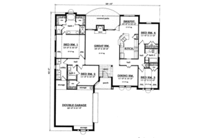 Floor Plan - Main Floor for European House Plan #42-139 - 4 bed, 3 bath