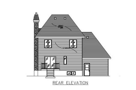 Exterior - Rear Elevation for European House Plan #138-318 - 3 bed, 1.5 bath