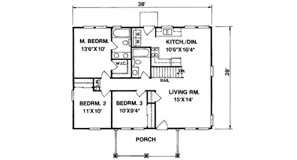 Cottage Floor Plan - Main Floor Plan #116-164