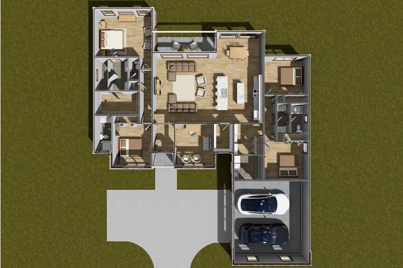 Home Plan - Floor Plan - Main Floor 1 for Craftsman House Plan #513-2336 - 4 bed, 3 bath