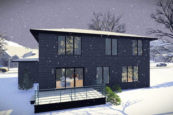 Exterior - Rear Elevation for Modern House Plan #70-1466 - 4 bed, 2.5 bath