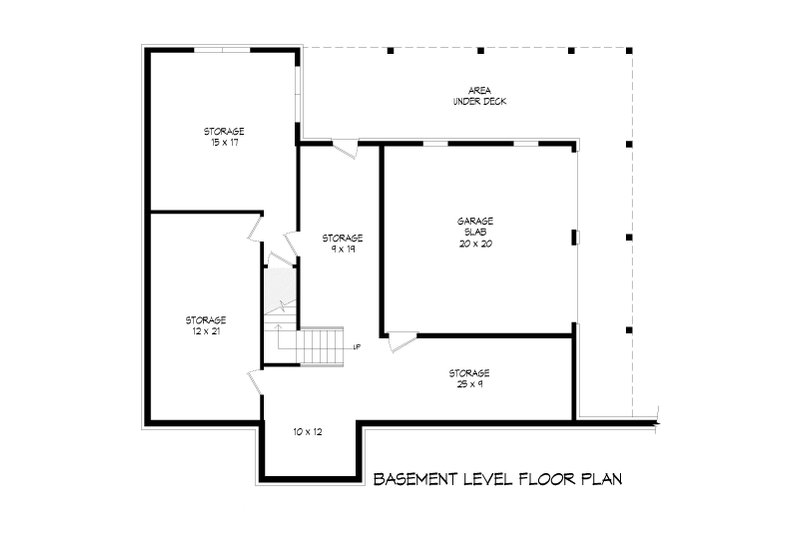 Home Plan - Floor Plan - Lower Floor for Farmhouse House Plan #932-34 - 3 bed, 2 bath