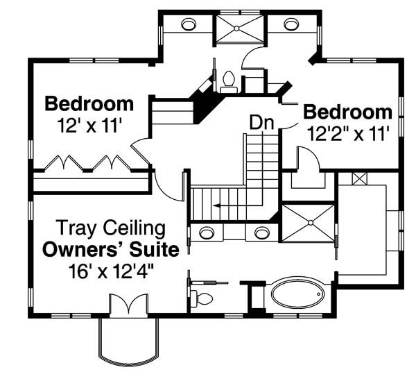 Mediterranean Floor Plan - Upper Floor Plan #124-863