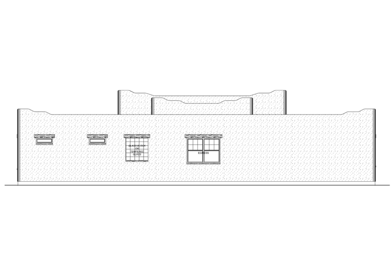 House Design - Exterior - Other Elevation 1 for Adobe / Southwestern House Plan #126-288 - 4 bed, 2.5 bath