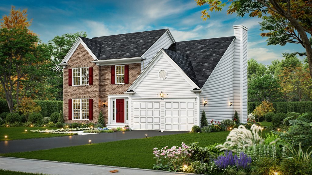 Exterior - Front Elevation 5 for Colonial House Plan #54-712 - 4 bed, 2 bath