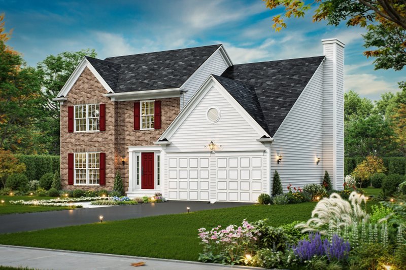 Dream House Plan - Exterior - Front Elevation 5 for Colonial House Plan #54-712 - 4 bed, 2 bath
