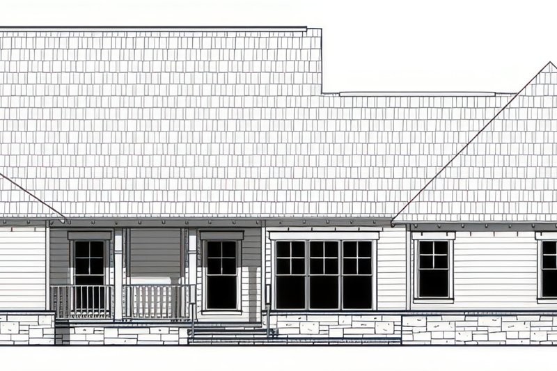 Architectural House Design - Exterior - Rear Elevation for Craftsman House Plan #21-637 - 4 bed, 2.5 bath