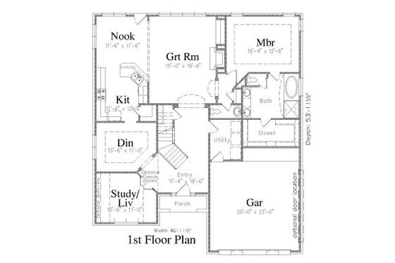 Floor Plan - Main Floor House Plan #329-346 - 4 bed, 2.5 bath