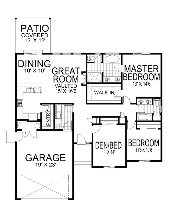 Architectural House Design - Craftsman Floor Plan - Main Floor Plan #112-299