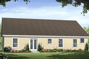Exterior - Rear Elevation for Ranch House Plan #21-165 - 3 bed, 2 bath