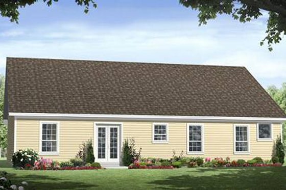 Exterior - Rear Elevation for Ranch House Plan #21-165 - 3 bed, 2 bath