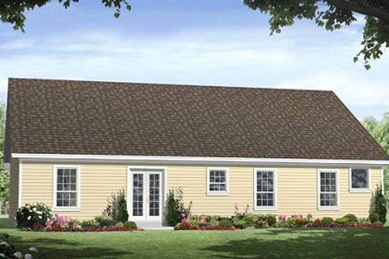 Dream House Plan - Exterior - Rear Elevation for Ranch House Plan #21-165 - 3 bed, 2 bath