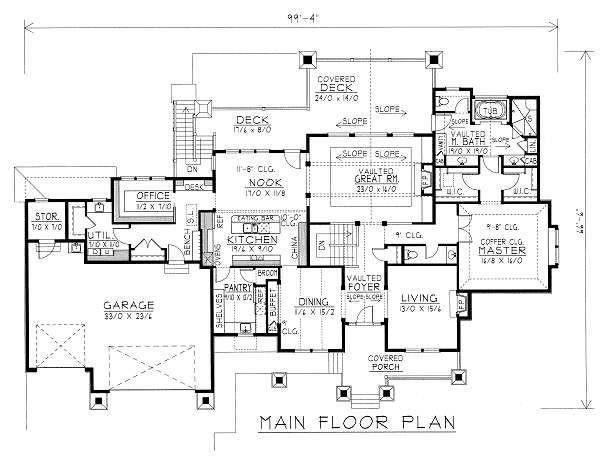 Craftsman Floor Plan - Main Floor Plan #112-145