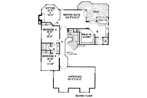 Floor Plan - Upper Floor for Traditional House Plan #312-501 - 3 bed, 3 bath