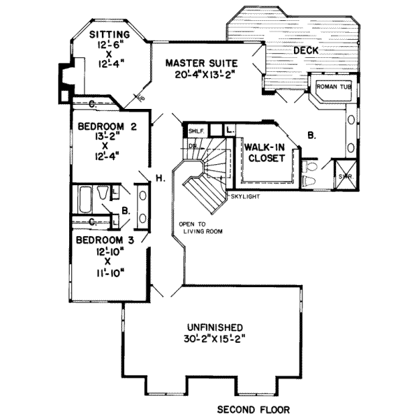 Traditional Floor Plan - Upper Floor Plan #312-501