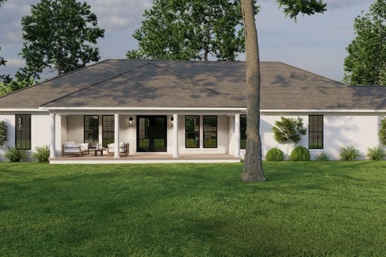 Exterior - Rear Elevation 1 for Traditional House Plan #17-541 - 4 bed, 2 bath