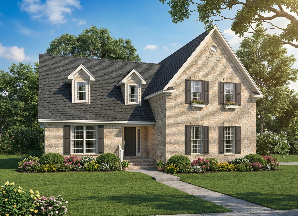 Exterior - Front Elevation 2 for Traditional House Plan #17-2350 - 4 bed, 3.5 bath