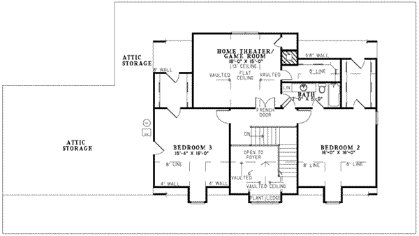 House Plan Design - Southern Floor Plan - Upper Floor Plan #17-2190