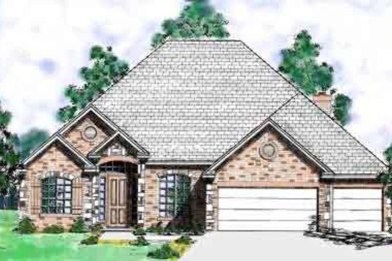 House Blueprint - European Exterior - Front Elevation Plan #52-183