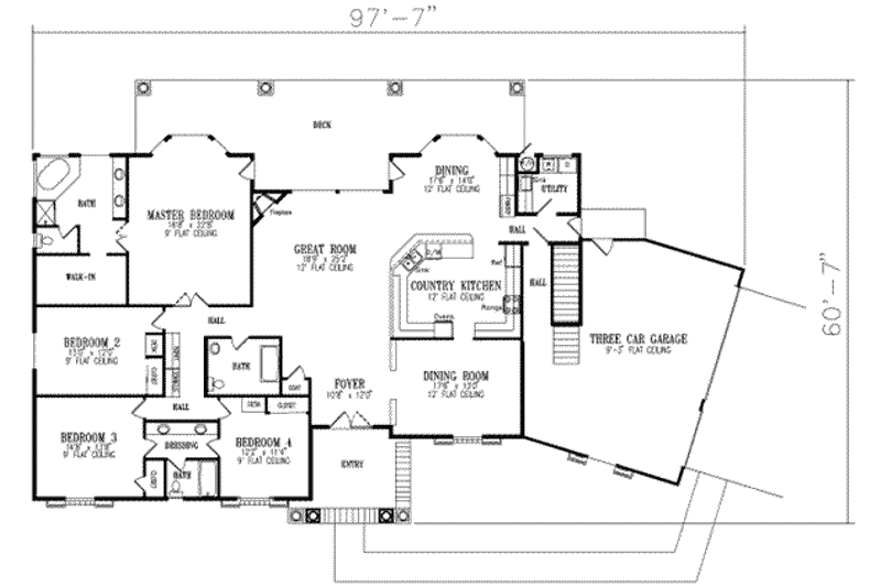 Dream House Plan - Floor Plan - Main Floor for Traditional House Plan #1-769 - 4 bed, 3 bath