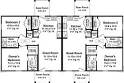 Ranch Style House Plan - 4 Beds 4 Baths 1796 Sq/Ft Plan #21-471 