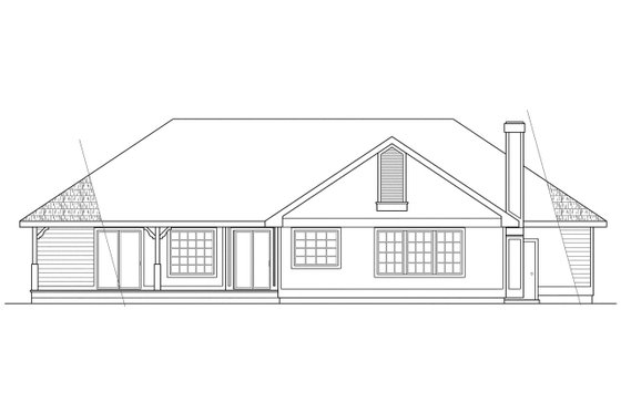 Exterior - Rear Elevation for Traditional House Plan #124-137 - 2 bed, 2 bath