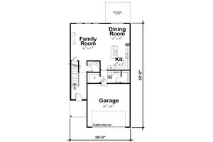 Floor Plan - Main Floor for Traditional House Plan #20-2432 - 4 bed, 2.5 bath