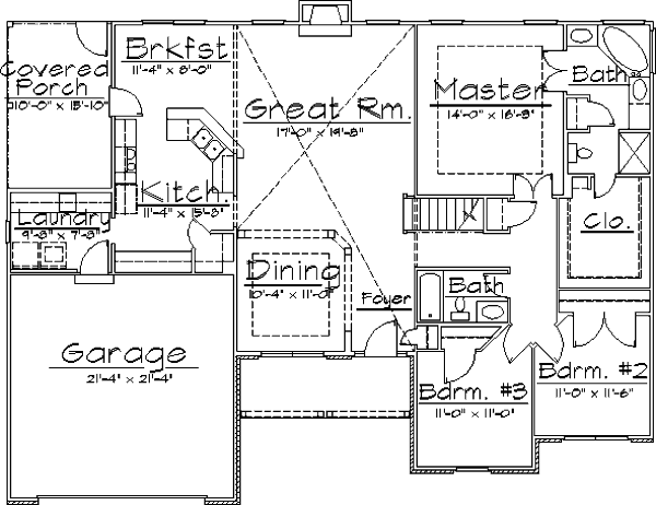 Home Plan - Traditional Floor Plan - Main Floor Plan #31-101