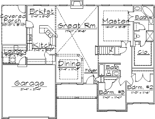 Architectural House Design - Traditional Floor Plan - Main Floor Plan #31-101