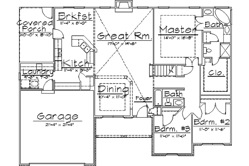 Dream House Plan - Floor Plan - Main Floor for Traditional House Plan #31-101 - 4 bed, 3 bath