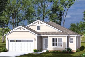 Cottage Exterior - Front Elevation Plan #513-2312
