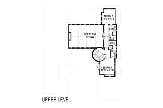 Floor Plan - Upper Floor for Mediterranean House Plan #920-66 - 4 bed, 4.5 bath
