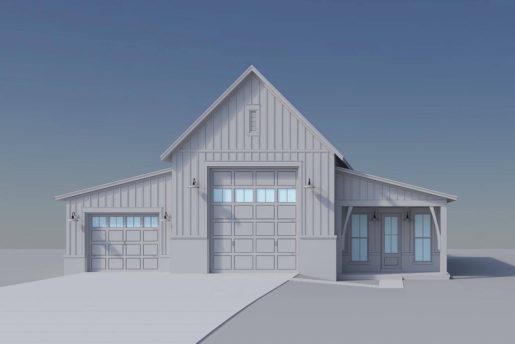 Exterior - Front Elevation 8 for Barndominium House Plan #430-443 - 1 bed, 1 bath