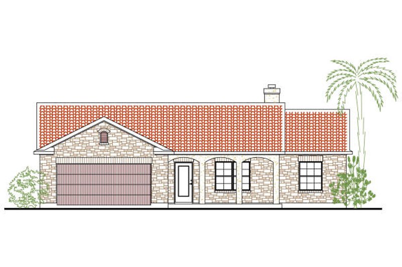 House Design - Mediterranean Exterior - Front Elevation Plan #80-135