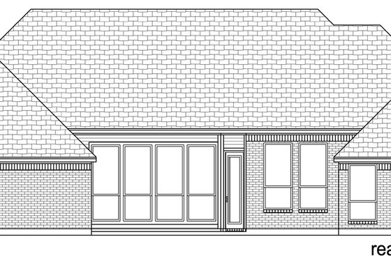Exterior - Rear Elevation for Traditional House Plan #84-594 - 4 bed, 3 bath