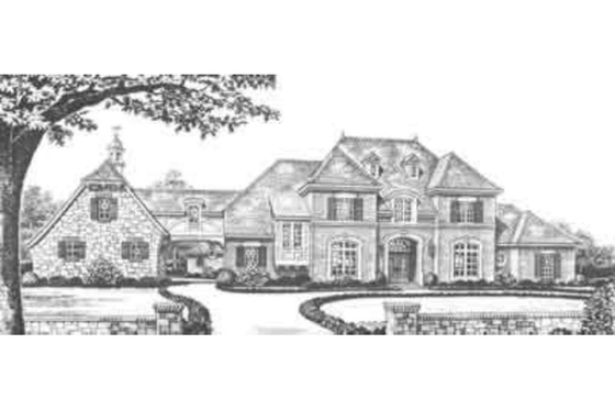 Exterior - Front Elevation for European House Plan #310-348 - 5 bed, 6 bath