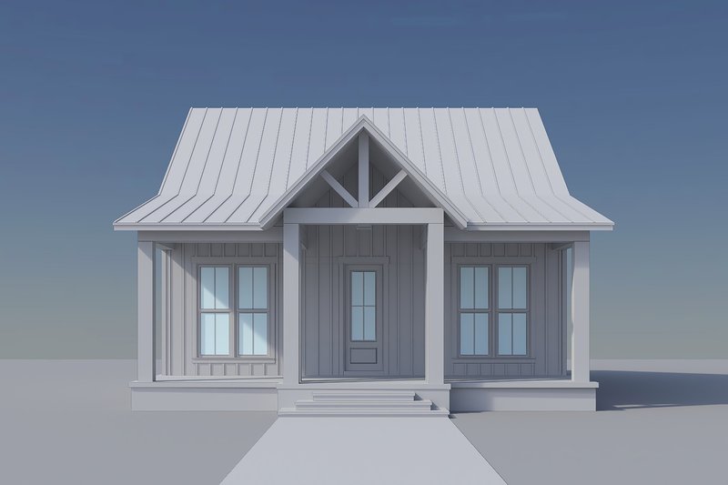 House Blueprint - Exterior - Front Elevation 6 for Farmhouse House Plan #430-429 - 2 bed, 1 bath