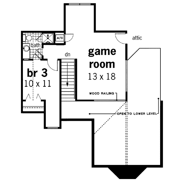 Home Plan - Traditional Floor Plan - Upper Floor Plan #45-193