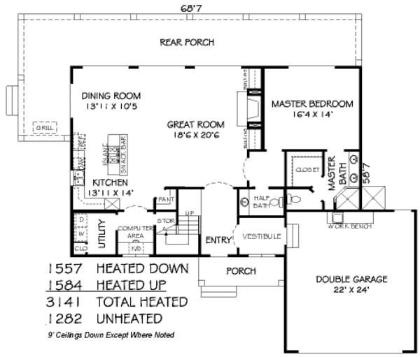 European Floor Plan - Main Floor Plan #424-382