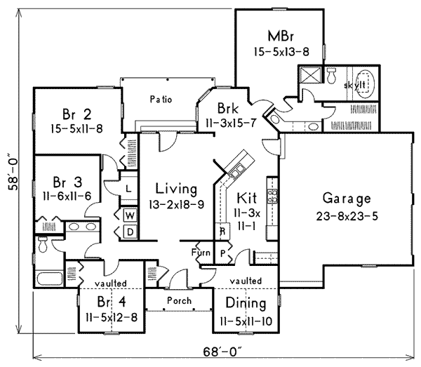 Home Plan - Ranch Floor Plan - Main Floor Plan #57-237