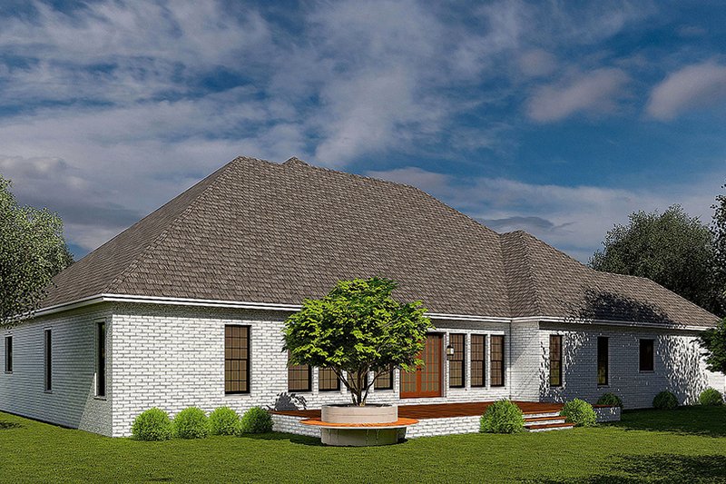 Home Plan - Exterior - Rear Elevation for European House Plan #17-2308 - 4 bed, 2.5 bath