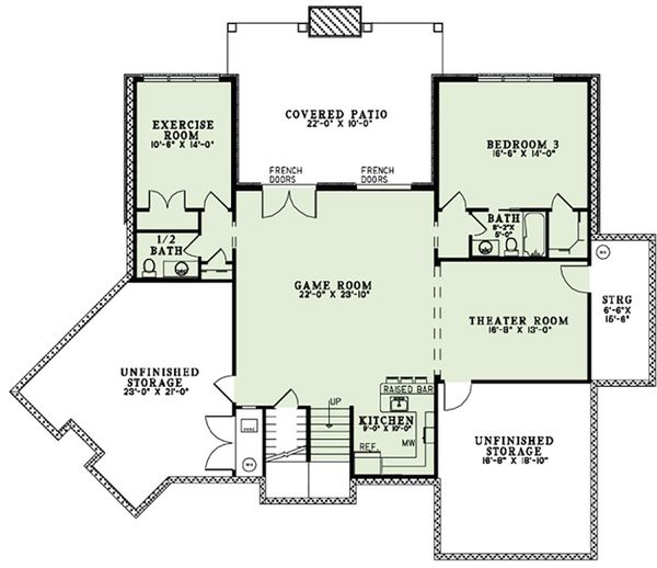 Dream House Plan - European Floor Plan - Lower Floor Plan #17-2554