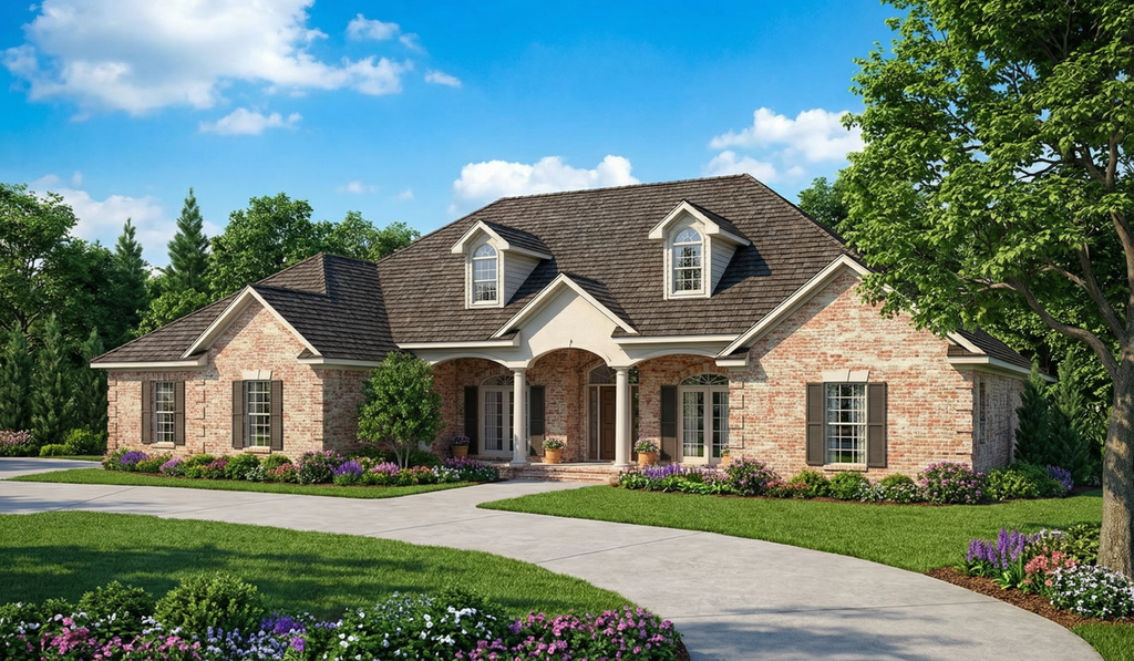 Exterior - Front Elevation 2 for Southern House Plan #17-230 - 4 bed, 3.5 bath